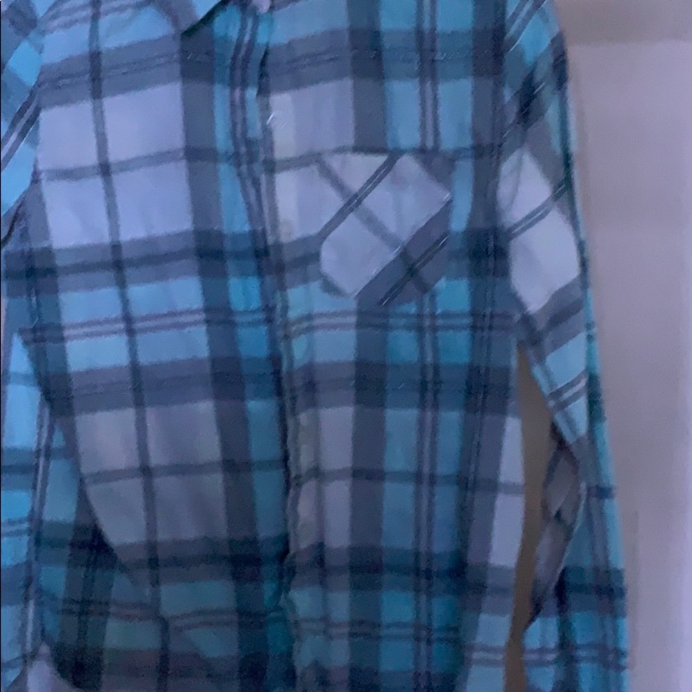 Blue, white and grey flannel